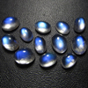 AAAAA - Gorgeous High Quality - Rainbow MOONSTONE - Full Blue Fire Nice Clean Oval Shape Cabochon size - 5x7 - 6x8 mm - 12 pcs